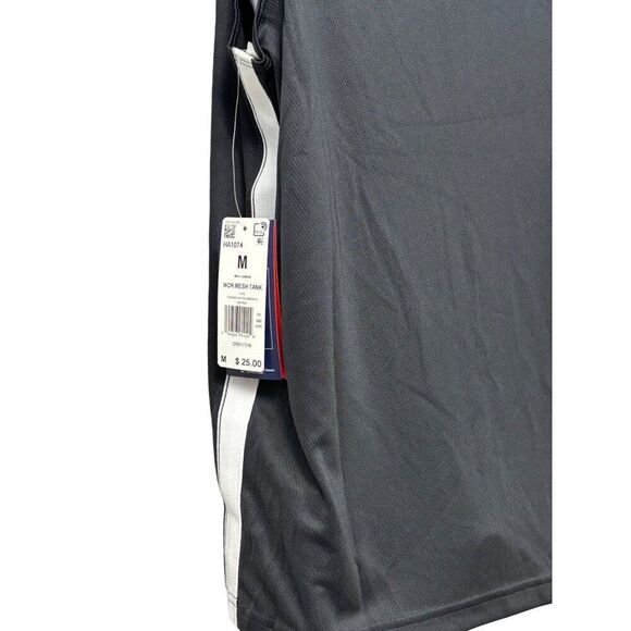 Reebok Workout Men's Side Stripe mesh Tank Night Black, Sz M - Picture 11 of 11